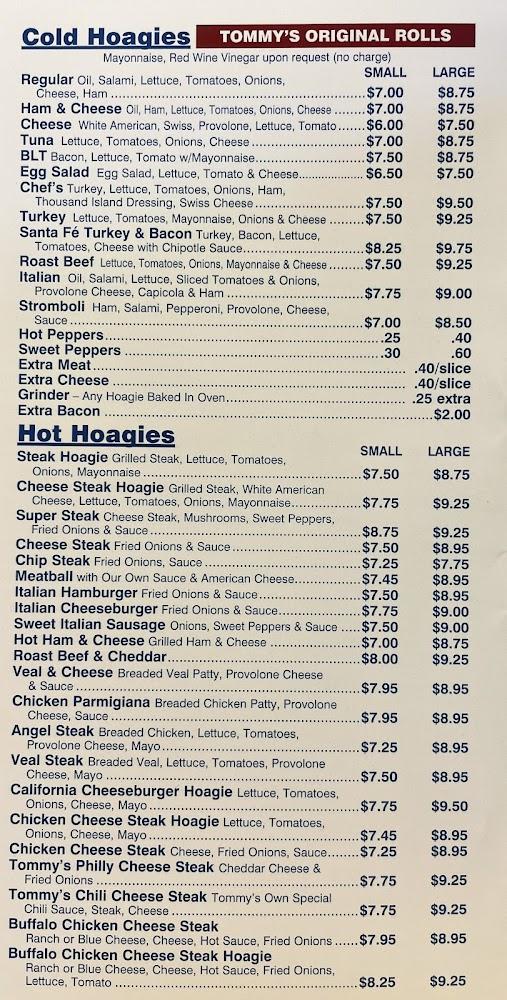 Tommy's Italian Specialty Shop Menu image 4
